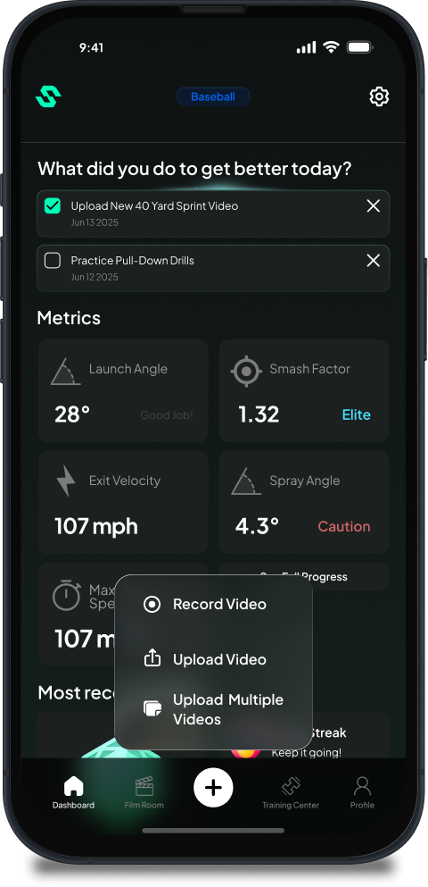 Upload your baseball video to sportFX app